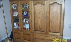 Oak entertainment center. 5 Ft 4 In. in length x 2 Ft wide x 4 Ft 9 In in height.
Free, you load and haul.