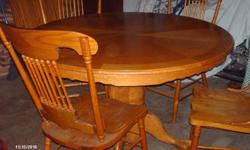 & Chairs are in a-1 condition-also has an xtra leaf-big pedestal underneath, as pic shows