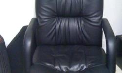 Black high back adjustable office chair. Comfortable.