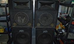 PA Speakers, 4, Electra Voice concert speakers, 18" Peavy woofers ... crystal clear, set up COME HEAR 386-774-2585