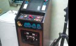 Pac Man Plus Arcade Machine from the 80's. The machine is in mint condition and has been sitting in a room for years without any play. It has been tested and everything works perfectly. It is one of the few Pac Man machines made smaller than the regular