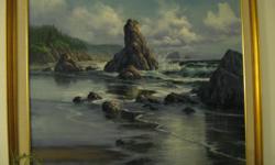 This is an original oil painting in excellent condition; circa 1989.&nbsp; Bandon Beach Coastline.&nbsp; Professional framed.