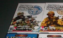All titles are genuine game manufacturer CD or DVD complete with product box and manual, in excellent condition.
Sale is based on cash only; no trade.
WORLD IN CONFLICT by Ubisoft/Sierra
MEDAL OF HONOR ALLIED ASSAULT by EA Games
GHOST RECON ISLAND THUNDER