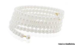Multi-layered faux pearl fashion wrap bracelet