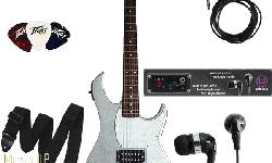 CLICK HERE: http://www.marshallup.com/peavey-rockmaster-metallic-silver-full-size-5-in-1-electric-guitar-pack.html
The Rockmaster 5 in 1 Guitar Stage Pack is Peavey's most affordable guitar pack with an awesome gloss silver metallic finish on a basswood