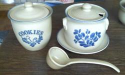 Oven safe and freezer safe. Cookie jar and Large Soup Terrine with laddle and plate. Excellent condition.