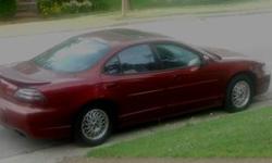 For Sale: 2000 Pontiac Grand Prix GT, V6, 3.8 Liter Automatic, PS, PW, PDL, Cruise, AC (works great), Sun Roof. New: Radiator, Tie Rods, Rear Rotors. Maroon, 4Dr, Leather interior (no tears). Approx. 125,000 miles. Minor repair needed. Runs good. Located