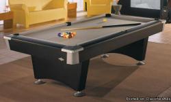 PRICE REDUCED.......!!!
Pool Table, complete with all the accessories, including cue wall rack, cues, balls, etc.
When purchasing a table, and to prevent damage, it must be disassembled for transport.
This $2,000 Pool Table with slate top, has already