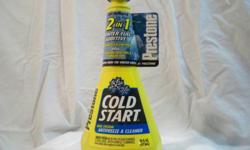 Prestone Cold Start - Fuel System Antifreeze & Cleaner
2 in 1 winter fuel additive
Eliminates Gas Line Freeze plus cleans fuel injectors & Carburetors
This is available in 16oz bottles, cases and skids.