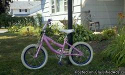 16" Princess bike, pink and purple. No training wheels.