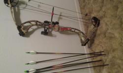 PSE Compound Bow in excellent condition. Drawback of 90lbs. Only been used 3 times.