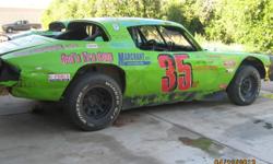 NO. 35 Car- Race Ready!! '75 Camaro body, Full Rollcage, 327 C.I. Engine bored .030 over, race cam.&nbsp;Four Core- Double Pass&nbsp;Aluminum Radiator&nbsp;with custom "Mud Shaker" and water spraying jets and shroud. Power Glide,&nbsp;Custom shifter,