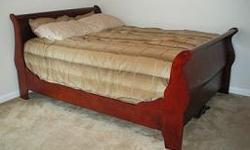 Queen size bed- mattress and box springs. From the original mattess factory. Like new! No stains. Used inspare room, moving abroad and cannot take with us. The bed alone was $999.00.Pillow top Mattress and Box Springs cost $800.00 . Must see to