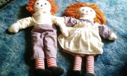 This is for 3 Raggedy Ann & Andy doll's! They are about 2 ft. tall. Asking 40.00 for all 3 ( If interested text 817-696-5156 )