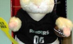 NFL Cheering Hamster plays "We Are The Champions" There has never been a bigger footbl fan than this little hamster.&nbsp;Plays on Batteries.&nbsp; Batteries are low just from stitting on my desk for along&nbsp; time.&nbsp; Asking 15.00 plus shipping.