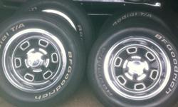4 Rally Wheels. With trim rings, center caps. Tires are no good.
Rims are mint. Also have a radiator 3 cored. If interested please call me at.
508 847 0193 Name is ed.