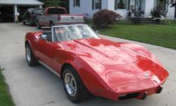 Rare 1975 Convertible with a 4 speed trans. This is a matching numbers car with correct Millie Migla Red paint. The black interior and sof top are new as is the carpet. The underneath has been blasted and painted. Most all the underneath components have