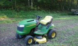 nice riding mower, john deer, with low hrs. kohler motor, 17.5 horse power with 42 inch deck, automatic.
