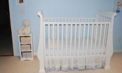 Baby Crib - Made by Ragazzi. Solid Wood. White Finish. EXCELLENT condition!
Purchased new for $750.00 at Boston Baby.
Mattress included if desired. Great condition. Purchased new for $200.00 at Boston Baby.
Ragazzi is the fine furniture division of Stork