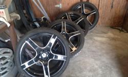 SELLING 4 RIMS AND TIRES BOUGHT 2 MONTHS AGO, THEY WERE FOR AMUSTANG, THE MUSTANG WAS SOLD W/ THE FACTORY WHEELS AND TIRES
size 285/30ZR 20 99 W XL REAR RIMS
size 285/30ZR 20 99 W XL FRONT