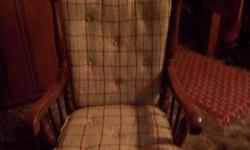 Want to sell solid oak rocking chair with cushions, in great shape. Contact Linda @956-968-3678 or @956-968-3678, please just cash.
