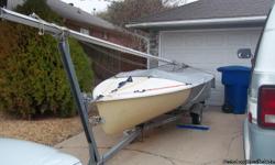 14 FOOT SAIL BOAT WITH TRAILER.