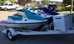 I'm selling a pair of seadoo jetskis plus trailer for $1950.00. The jetskis have been sitting for the last two years charged the batteries and started up with no issues. I have had these for 6 years and maybe taken them to the lake 6 times. Since I dont