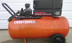 Sears Craftsman 5 HP 25 Gal Air Compressor, single cylinder, oil free, in like new- condition- barely used, sells for $450 new $225 contact Nicole @ 612-245-6683.