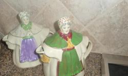 Shawnee Grannie Ann teapot with lavender apron; Made in 1940's-1950's. Perfect condition. Green apron is $165.