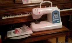 SINGER CURVY SEWING MACHINE with accessories, used once..New $500.
