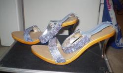 Dollhouse size 6 Ritz rhinestone strap heel shoe (blue)