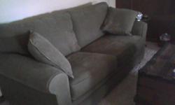 A gray/green sleeper sofa with removable cushions. It is an Alan White purchased from Macys several years ago for a den. It was never used, just made the den look nice! Purchased for around 800.00
Would like to keep it but a divorce makes it necessary to