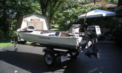 Smokercraft Canadian 2011
Features:
14 feet
8 Horse Power Yamaha
Minn Kota Trolling Motor
HummingBird Locater
Shore Lander Trailer with spare
Padded fold down seats&nbsp; full custom cover
Must be seen to be appreciated.
Price is for Quick Sale