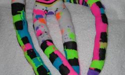 Sock Monkeys for sale, these sock monkeys are made from new unused socks and filled with polyfiberfil. For children under 3 please ask for X eyes.
The Neon Monkey with different patterns is 24" long and $15.00. Shipping is $4.75
The Poka Dot Monkey is 16"