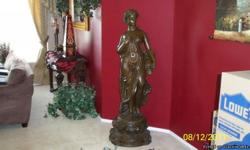 Grecian Bronze Lady Statue/Fountain with Urn. Can be used as beautiful interior statue or as water feature (has water line to urn). Weighs about 250 pounds and Height 5 ft & 7 inches. Sold new for $5,000 but will sell now for $2,000. Call 602-920-7412