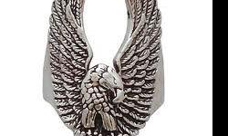 STURGIS MOTORCYCLE RALLY VENDOR CLEARANCE SALE&nbsp; - .925 sterling silver eagle ring for sale.&nbsp; The ring weighs about 15 grams and is about 1 1/2 inches in size.&nbsp; I have ring sizes 7, 9, 10, 10.5,&nbsp;11 and 12 in stock.&nbsp; Please call or