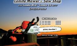 Visit us for more information!
products are prohibited from being sold over the internet, or shipped. All purchases must be made at the physical location of Lomita Mower & Saw Shop. This listing is for local advertisement purposes only.
chainsaw chainsaws