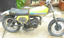 suzuki jr 50 cc,unsure of the year,metal gas tank,plasticfenders. missing some parts,but i think it fixable,make offer