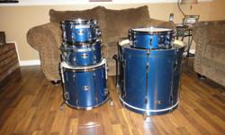 Here is a Tama Superstar hyper-drive 5pc shell pack in perfect condition. I purchased these new in 2014 and they have never been moved since. The sizes are, 22 x 18, 10 x 6 1/2, 12 x 7, 16 x 14 and a matching 5 1/2 x 14 snare. All shells are 100% Birch
