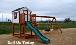 The Playhouse Playscape
$2,795 - Price includes delivery and setup - Sales Tax is not included
Rent To Own - $140.08 for 36 months with $280.16 Deposit - Mennonite Built Playhouse with Swing Set - Unit comes with wooden playset system - Safety Grip Belt