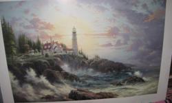 Lithograph picture/paperframe/good condition&nbsp;&nbsp;&nbsp;&nbsp; lighthouse