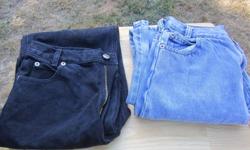Two pairs of boys Arizona jeans, one black and one medium blue, size 14. One pair of Wrangler blue jeans.&nbsp; One pair of boys black Gap convertible pants (zips off at the knees to turn into shorts), size 14. All are in excellent condition. Price is $5