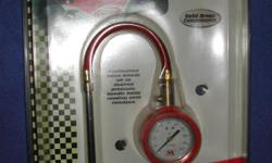 Accu-gageÂ® brand, heavy duty, professional grade, made in USA, lifetime warranty, in sealed package, needle holds pressure reading until released, 11" length, push button valve bleeds air to desired pressure, my Accugage is still in its blister pack, call