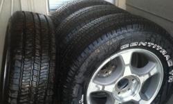 Set of unused 245/65R/17 tires and Rims&nbsp; six lug&nbsp; you may want just tires and sell rims yourself. Continental Brand standard load. cash pick up two location option palmdale or Hundington Beach