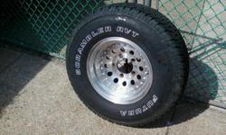 FOUR ALUMINUM ALLOY MAG RIMS ON FUTURA SCRAMBLER RVT TIRES OFF FORD BRONCO XLT. TIRE SIZE IS 31X10.50RISLT.....CALL 516-424-3476.....ASK FOR JESSE