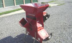 Up for sale is a very nice used Troy Bilt Super Tomahawk Schredder Chipper Mulcher. I havae owned this chipper for a while and it appears to run and operate as it should. This chipper will take up to a 3" branch and comes equipped with a 5HP tecumsah