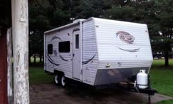 2008 Coachman Blast 170MPH TT, 17ft twin-axle on brand-new 15" radials.&nbsp; Excellent for hauling full-dress harley or atv.&nbsp; Sleeps four, one large bed and double bunks in the nose.&nbsp; 11,000 btu roof a/c, 16,ooo btu gas furnace, 6 gallon hot