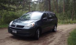 Toyota Sienna LE Minivan; $12,000, All-Wheel Drive, Mileage 104,031,&nbsp;4 Quad-Bucket Seats + 3 = 7 total, V6-3.3 Liter, Automatic, Forest Green Exterior, Grey cloth interior, CD, Power Windows, Power Door, Front and Rear Climate Controls, Roof Rack,