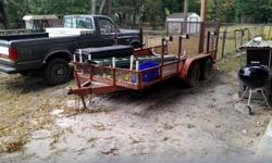 6x14 duel axle weed eater and ladder rack removable tailgate with drive on ranps