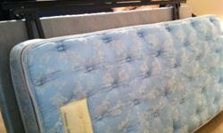 Twin bed frame with mattress and boxspring. &nbsp;Hardly ever used - looks new! &nbsp;Great deal